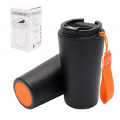 Термокружка Surprise To Go с индикатором, чёрная/оранжевая Термокружка Surprise To Go с индикатором, чёрная/оранжевая