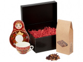 Подарочный набор: чайная пара, чай Глинтвейн (красный, черный)