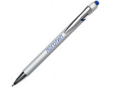 Ручка-стилус металлическая шариковая Sway Monochrome с цветным зеркальным слоем (серебристый, темно-синий)