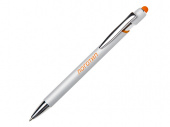 Ручка-стилус металлическая шариковая Sway Monochrome с цветным зеркальным слоем (серебристый, оранжевый)