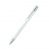 Ручка металлическая Ingrid софт-тач, белая-S