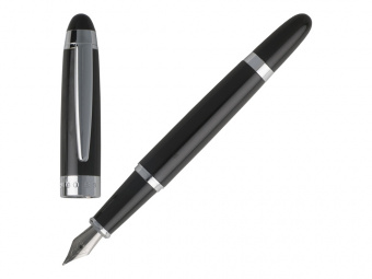Ручка перьевая Icon (черный, серебристый)