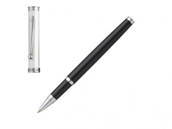 Ручка-роллер Post-Moderne silver (черный, серебристый)