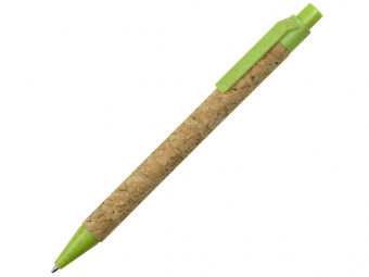 Ручка из пробки и переработанной пшеницы шариковая Evora (коричневый, зеленый)