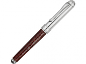Ручка-роллер (серебристый, бордовый)