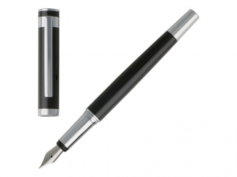 Ручка перьевая Caption (черный, серебристый)