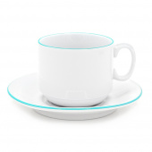 Чайная пара фарфоровая  220см³ экспресс Палитра, зеленый, в коробке