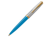 Ручка шариковая Parker 51 Premium Turquoise GT (голубой, серебристый, золотистый)