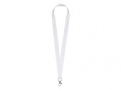 Ланъярд под сублимацию с карабином, 2 см (белый)