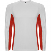 Спортивная футболка SHANGHAI L/S мужская, БЕЛЫЙ/КРАСНЫЙ 2XL