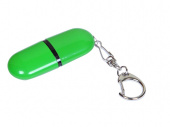 USB 2.0- флешка промо на 32 Гб каплевидной формы (зеленый)