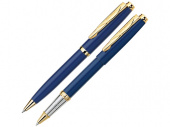 Набор Pen and Pen: ручка шариковая, ручка-роллер (синий, золотистый, серебристый)