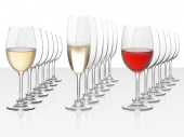 Подарочный набор бокалов для красного, белого и игристого вина Celebration, 18 шт (прозрачный)