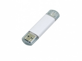 USB 2.0/micro USB- флешка на 64 Гб (белый)