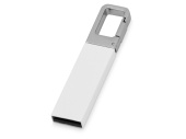 USB-флешка на 16 Гб Hook с карабином (белый, серебристый)