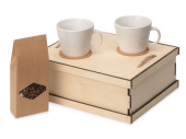Подарочный набор для кофепития Кофебрейк (белый, светло-коричневый, натуральный)