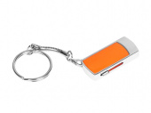 USB 2.0- флешка на 16 Гб с выдвижным механизмом и мини чипом (оранжевый, серебристый)