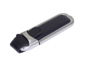 USB 2.0- флешка на 32 Гб с массивным классическим корпусом (черный, серебристый)