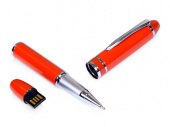 USB 2.0- флешка на 16 Гб в виде ручки с мини чипом (оранжевый)