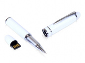 USB 2.0- флешка на 32 Гб в виде ручки с мини чипом (белый)
