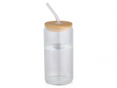 Емкость для питья с бамбуковой крышкой Mirage (прозрачный)