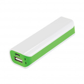 Внешний аккумулятор, Aster PB, 2000 mAh, белый/зеленый, транзитная упаковка