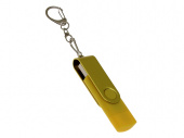 USB 2.0- флешка на 64 Гб с поворотным механизмом и дополнительным разъемом Type-C (желтый)