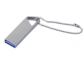 USB 3.0-флешка на 16 Гб с мини чипом и отверстием для цепочки (серебристый)