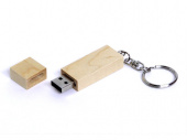 USB 2.0- флешка на 8 Гб прямоугольная форма, колпачок с магнитом (натуральный)