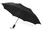 Зонт складной "Tulsa", полуавтоматический, 2 сложения, с чехлом, черный