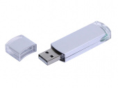 USB 2.0- флешка промо на 16 Гб прямоугольной классической формы (серебристый)
