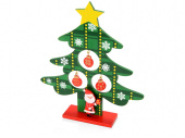 Декоративная елочка c игрушками и Дедом Морозом (зеленый)