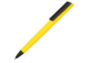 Ручка пластиковая soft-touch шариковая Taper (желтый, черный)