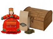 Подарочный набор Кремлевский: кукла на чайник, чай травяной (красный)