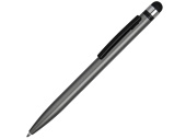 Ручка-стилус металлическая шариковая Poke (серый, черный)
