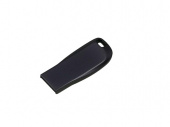 USB 2.0- флешка на 16 Гб компактная с мини чипом и овальным отверстием (антрацит)