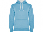 Толстовка с капюшоном Urban женская (небесно-голубой, белый)