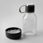 Бутылка для воды 2-в-1 Dog Bowl Bottle со съемной миской для питомцев, 1500 мл (черный)