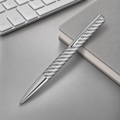 Ручка шариковая металлическая Elegance из карбонового волокна (серебристый)