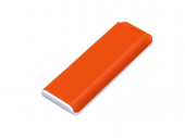 USB 2.0- флешка на 64 Гб с оригинальным двухцветным корпусом (оранжевый, белый)