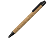 Ручка из пробки и переработанной пшеницы шариковая Evora (коричневый, черный)