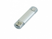 USB 2.0/micro USB- флешка на 16 Гб (серебристый)