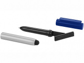Ручка-стилус шариковая Robo с очистителем экрана (черный, ярко-синий, серебристый)