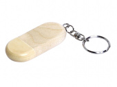 USB 2.0- флешка на 4 Гб овальной формы и колпачком с магнитом (натуральный)