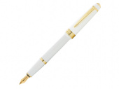 Ручка перьевая Bailey Light Polished White Resin and Gold Tone, перо F (бежевый)