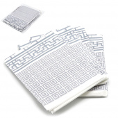 Биоразлагаемая скатерть, бело-серая, набор 5шт