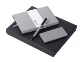 Подарочный набор COLOR IT c блокнотом, ручкой и повербанком, 5000 mAh (серый, серый, серый)