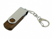 USB-флешка промо на 64 Гб с поворотным механизмом (коричневый, серебристый)