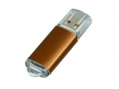 USB 3.0- флешка на 128 Гб с прозрачным колпачком (коричневый)
