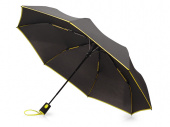 Зонт складной Motley с цветными спицами (черный, желтый)